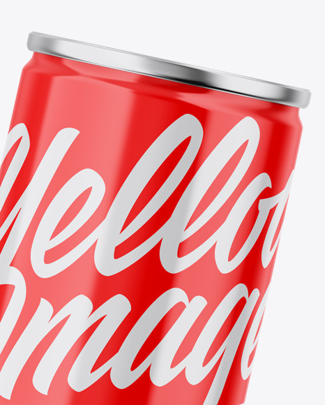 Metallic Can W/ Glossy Finish Mockup