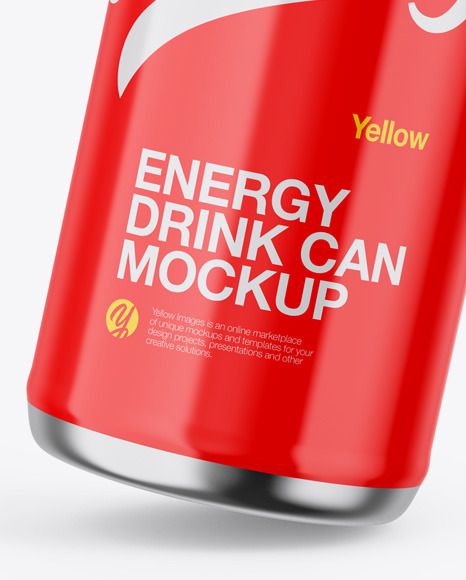 Metallic Can W/ Glossy Finish Mockup