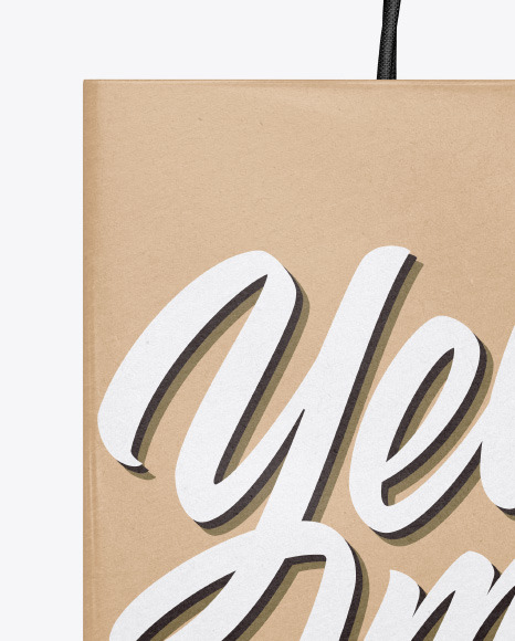 Kraft Shopping Bag w/ Rope Handles Mockup