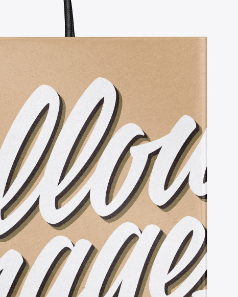 Kraft Shopping Bag w/ Rope Handles Mockup