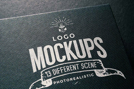 13 Logo Mockups - Vintage print