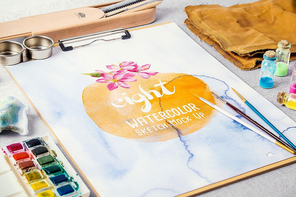 Watercolor Paint Mock Ups