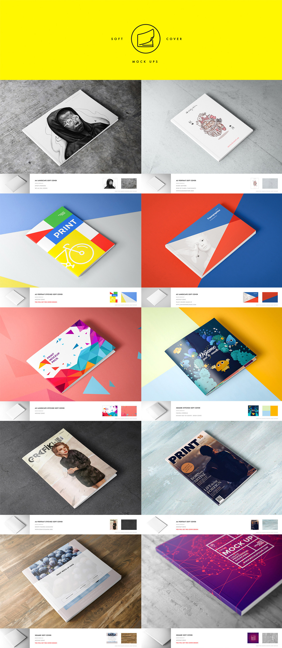 10 Different Soft Cover Book Mockups (Vol.1) 10 Different Soft Cover Book Mockups (Vol.1)
