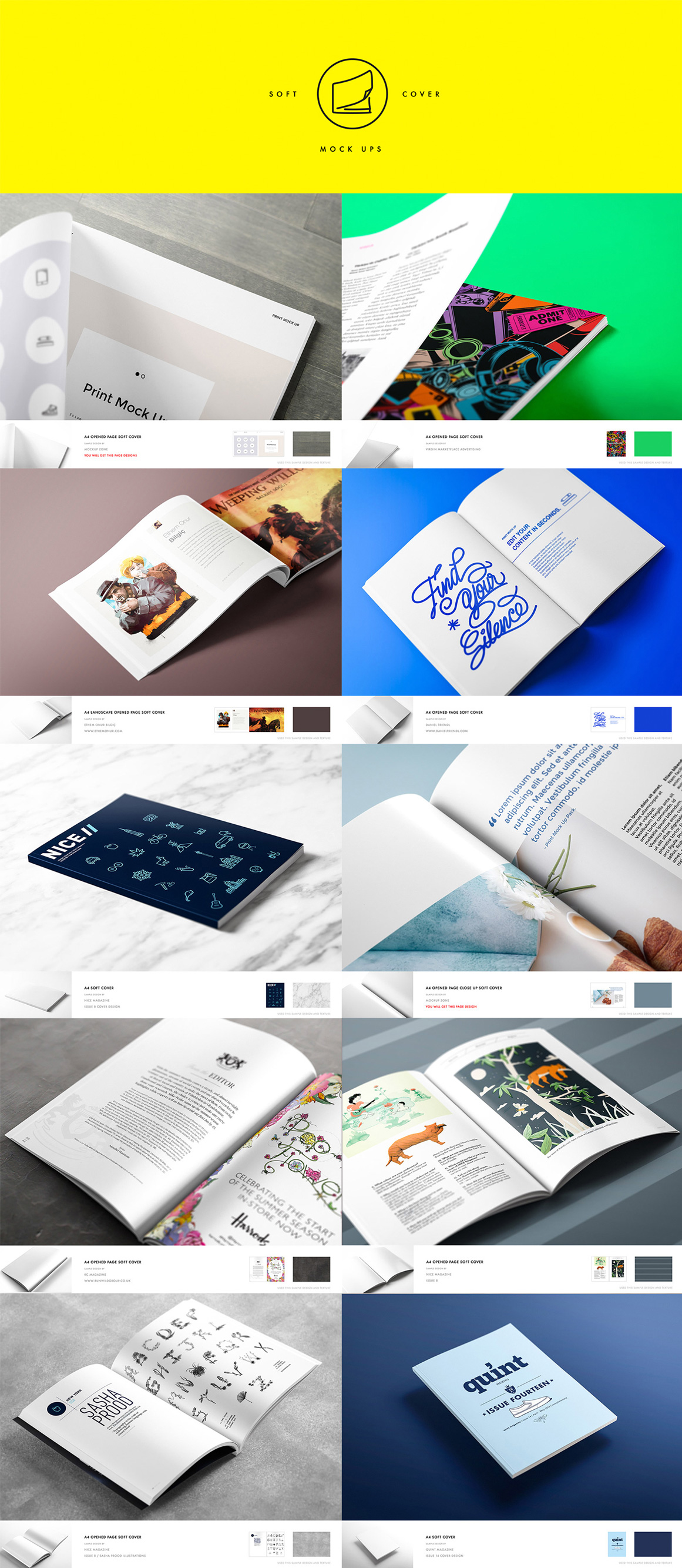 10 Different Soft Cover Book Mockups (Vol.3)