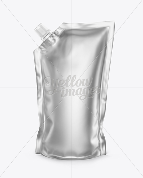 Matte Metallic Doy-Pack With Side Cap Mockup - Front View - Free