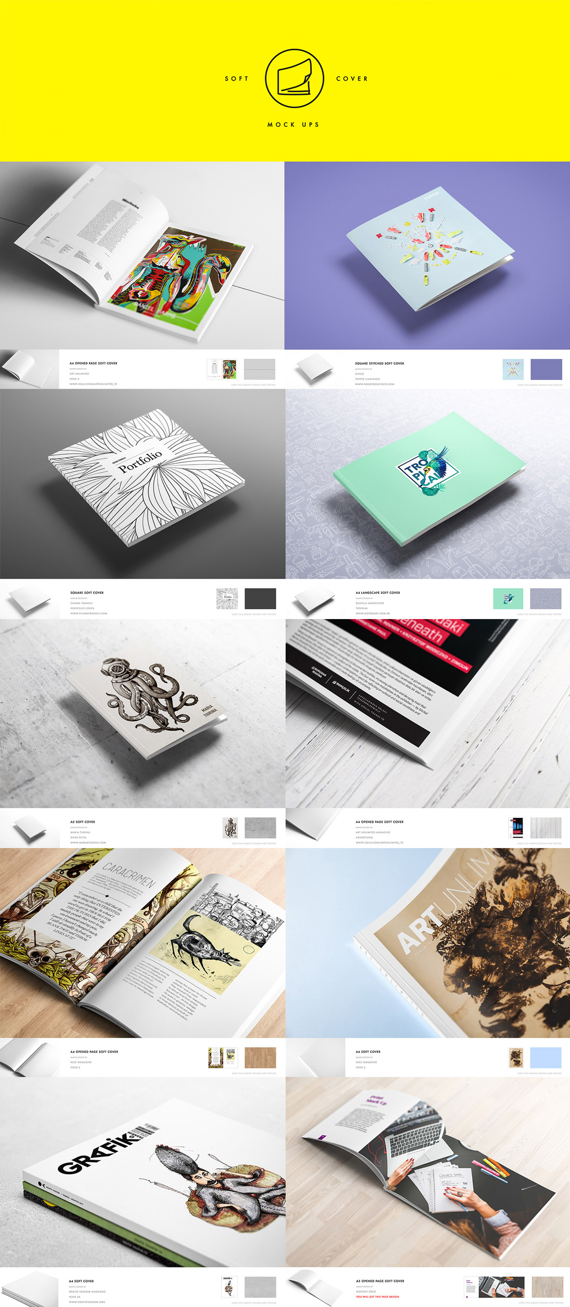 10 Different Soft Cover Book Mockups (Vol.4) 10 Different Soft Cover Book Mockups (Vol.4)