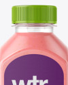 Square Strawberry Smoothie Bottle Mockup - Front View