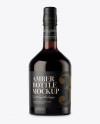 Dark Amber Glass Bottle Mockup Dark Amber Glass Bottle Mockup
