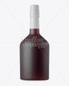 Frosted Glass Bottle with Red Liqueur Mockup