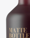 Frosted Glass Bottle with Red Liqueur Mockup