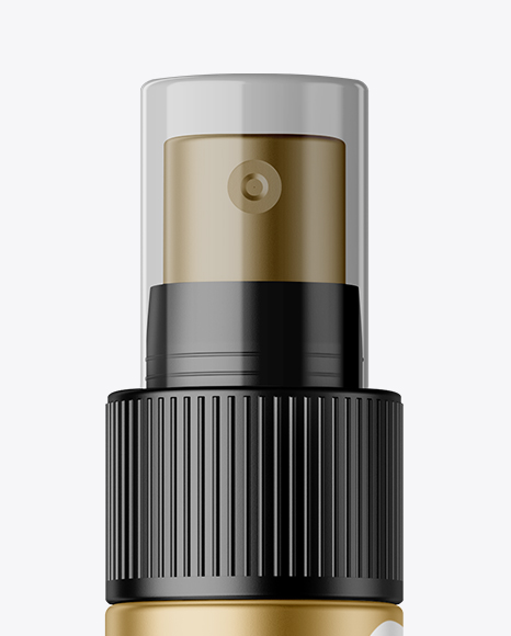 Metallic Spray Bottle With Overсap Mockup