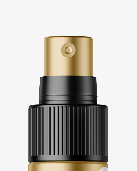 Metallic Spray Bottle With Overсap Mockup