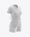 Women’s Rugby Kit with V-Neck Jersey Mockup - Halfside View