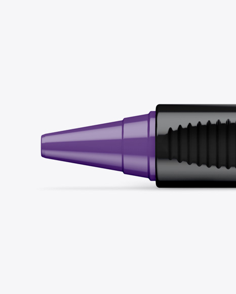 Glossy Click Pen Mockup - Side View