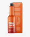 Matte Sauce Bottle w/ Box Mockup