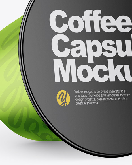 Glossy Metallic Coffee Capsule Mockup Glossy Metallic Coffee Capsule Mockup