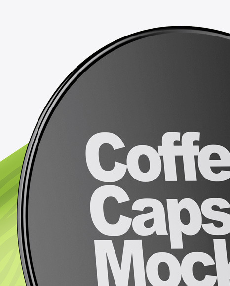 Glossy Metallic Coffee Capsule Mockup Glossy Metallic Coffee Capsule Mockup