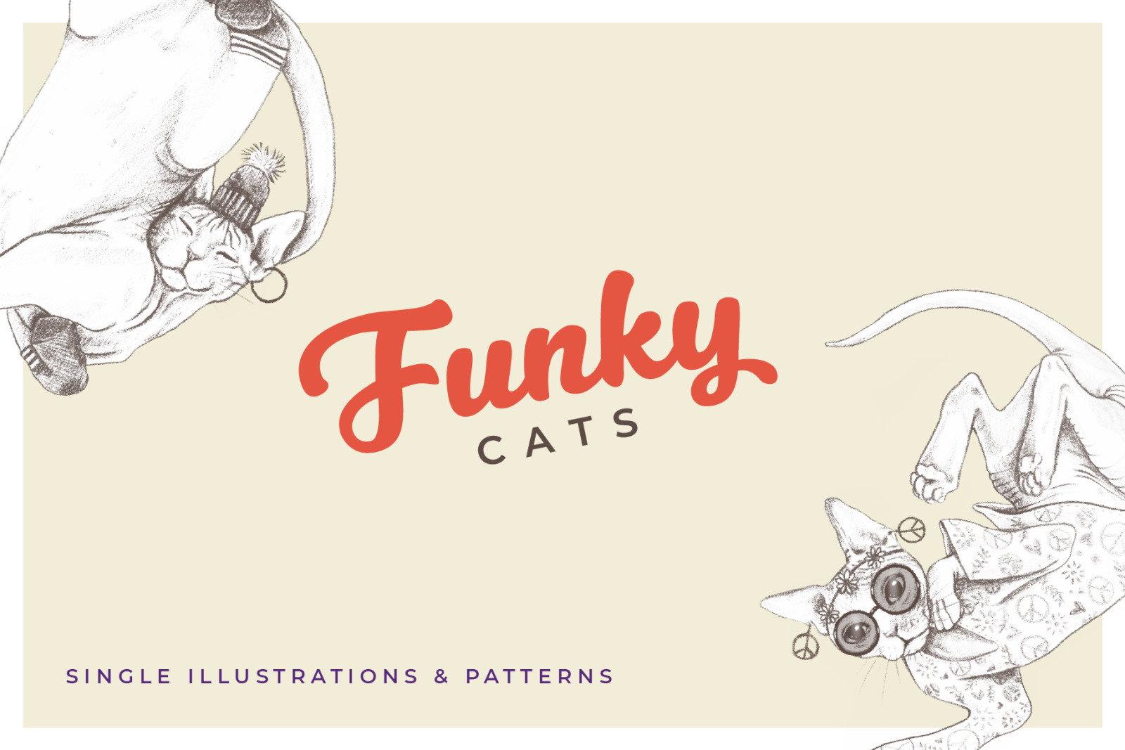 Funky Cat - Illustrations &amp; Patterns