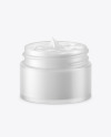 Opened Frosted Glass Cosmetic Jar Mockup