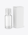 Clear Glass Dropper Bottle with Box Mockup