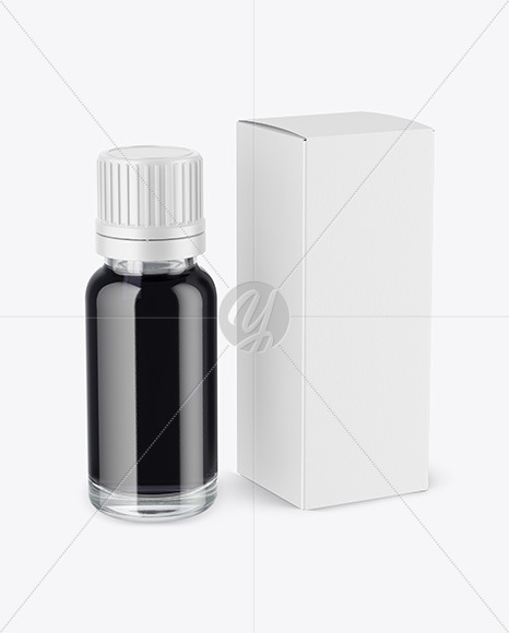 Dark Liquid Dropper Bottle with Box Mockup