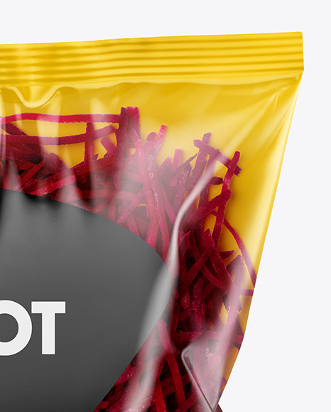 Plastic Bag With Shredded Beetroot Mockup