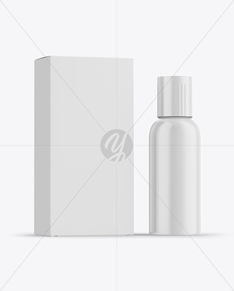 Paper Box & Glossy Bottle Mockup