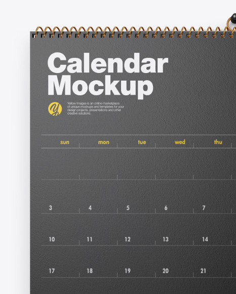 Textured Wall Calendar w/ Pin Mockup