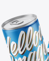 Two Metallic Drink Cans w/ Matte Finish Mockup