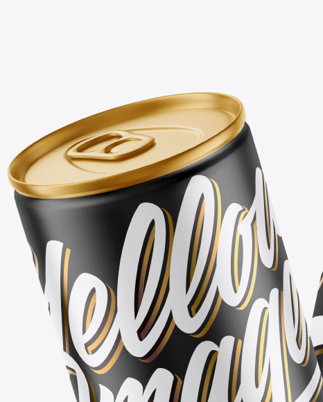 Two Metallic Drink Cans w/ Matte Finish Mockup