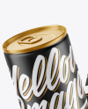 Two Metallic Drink Cans w/ Matte Finish Mockup