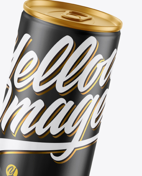 Two Metallic Drink Cans w/ Matte Finish Mockup