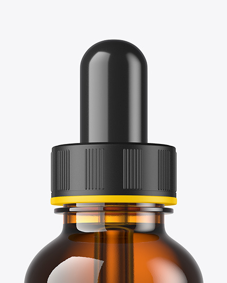 Amber Dropper Bottle Mockup