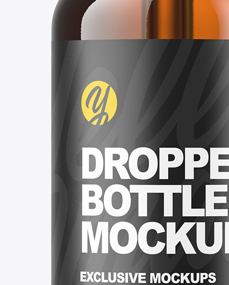 Amber Dropper Bottle Mockup