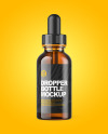 Amber Dropper Bottle Mockup