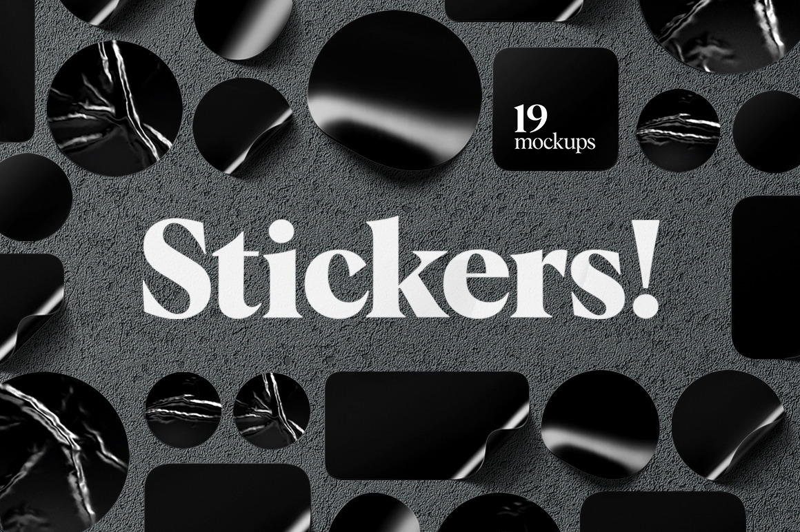 Stickers Mockups Set Stickers Mockups Set