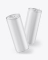 Two Matte Drink Cans Mockup