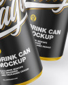 Two Matte Drink Cans Mockup