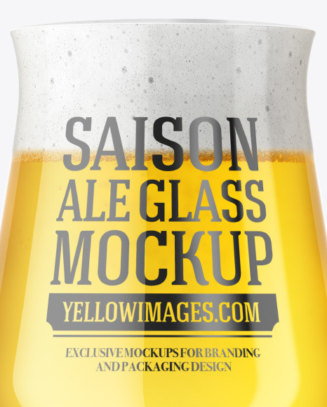 Craft Master Glass with Saison Ale Mockup