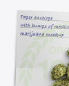 Paper Envelope with Marijuana Mockup