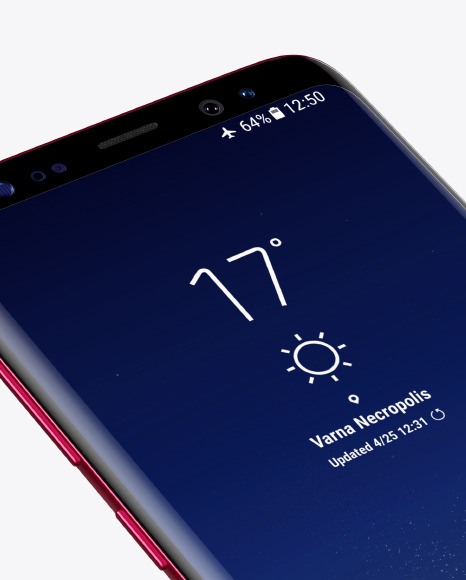 Burgundy Red Samsung Galaxy S8 Phone Mockup