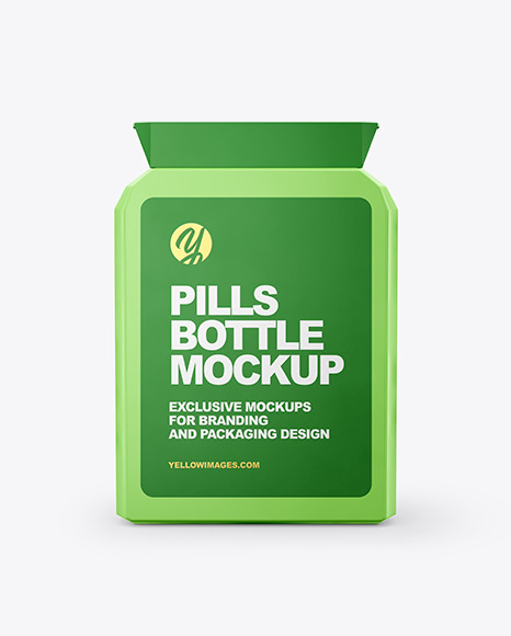 Flat Pills Bottle Mockup