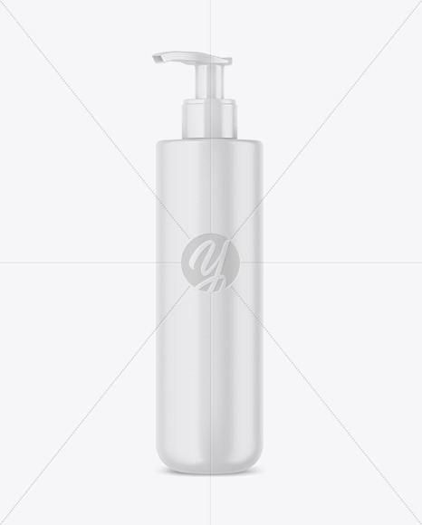 Matte Cosmetic Bottle with Pump Mockup