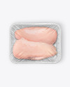 Plastic Tray With Chicken Fillet Mockup