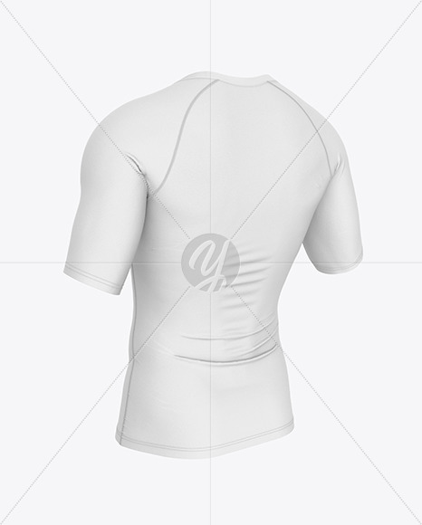 Compression T-Shirt Mockup – Back Half Side View