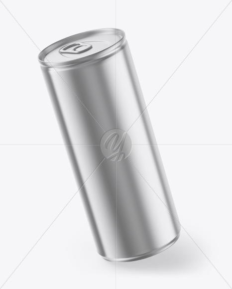 Glossy Metallic Drink Can Mockup