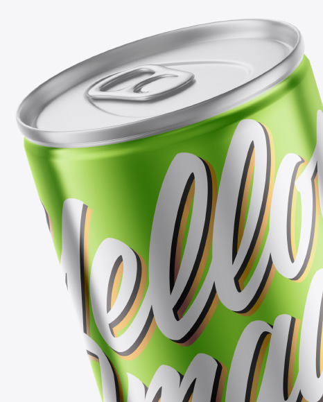 Glossy Metallic Drink Can Mockup