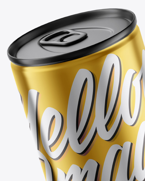 Glossy Metallic Drink Can Mockup