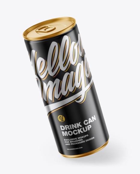 Glossy Metallic Drink Can Mockup