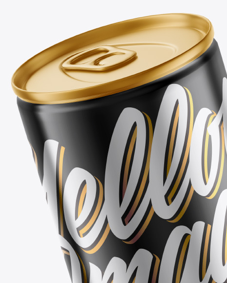 Glossy Metallic Drink Can Mockup